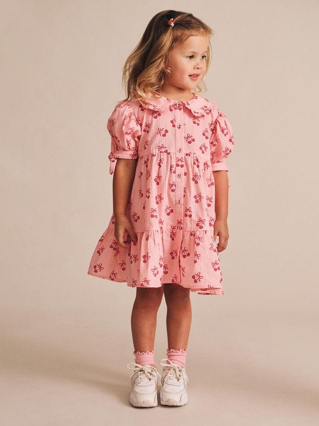 Huxbaby Girls Dress 1Y Cherry Pie Tiered Smock Dress