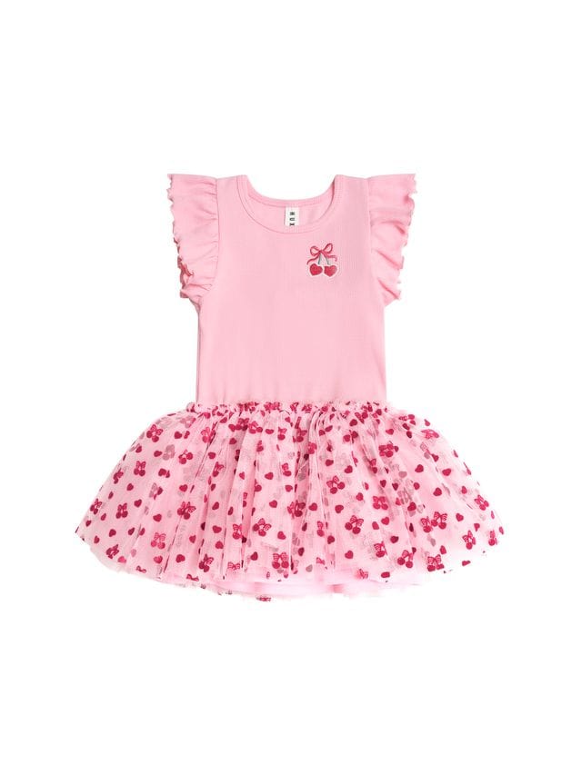 Huxbaby Girls Dress 2Y Cherry Pie Rib Tulle Dress