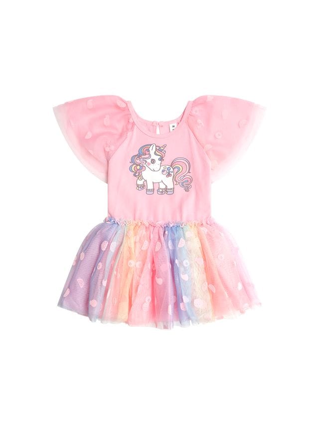 Huxbaby Girls Dress 2Y Rainbow Unicorn Tulle Dress