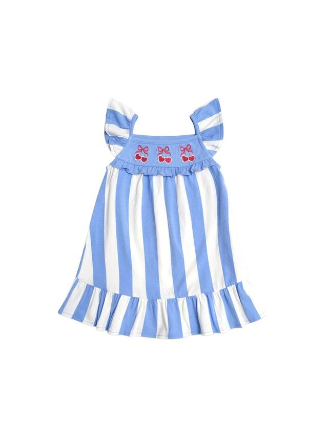 Huxbaby Girls Dress 3Y Seaside Cherry Stripe Dress