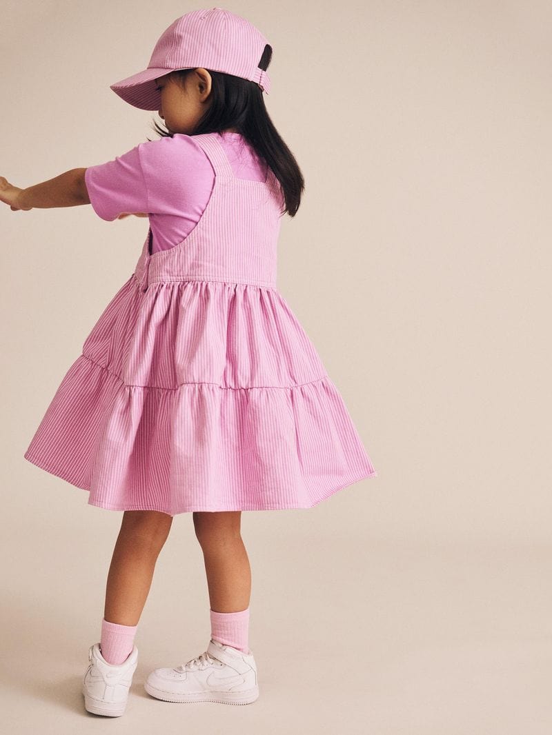 Huxbaby Girls Dress Candy Stripe Pinafore Dress