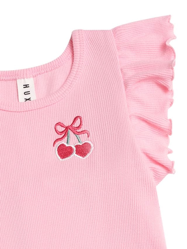 Huxbaby Girls Dress Cherry Pie Rib Tulle Dress