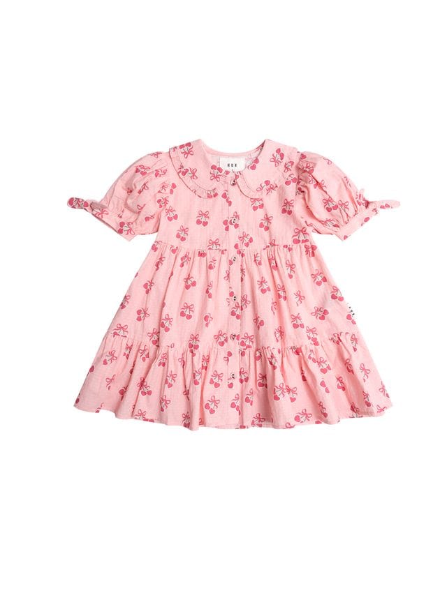 Huxbaby Girls Dress Cherry Pie Tiered Smock Dress