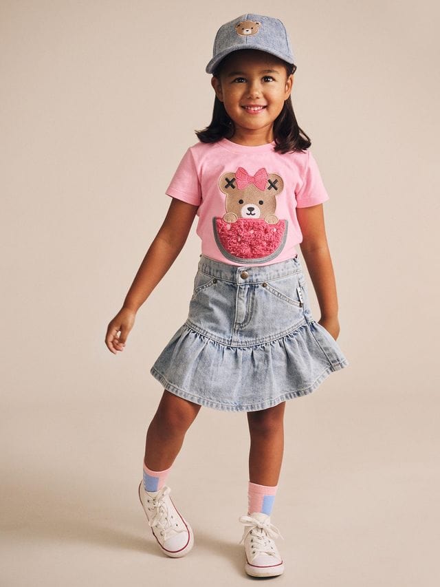 Huxbaby Girls Dress Dreamy Denim Frilly Skirt