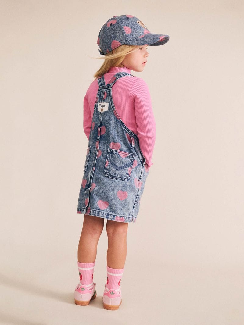 Huxbaby Girls Dress Dreamy Denim Hearts Pinafore