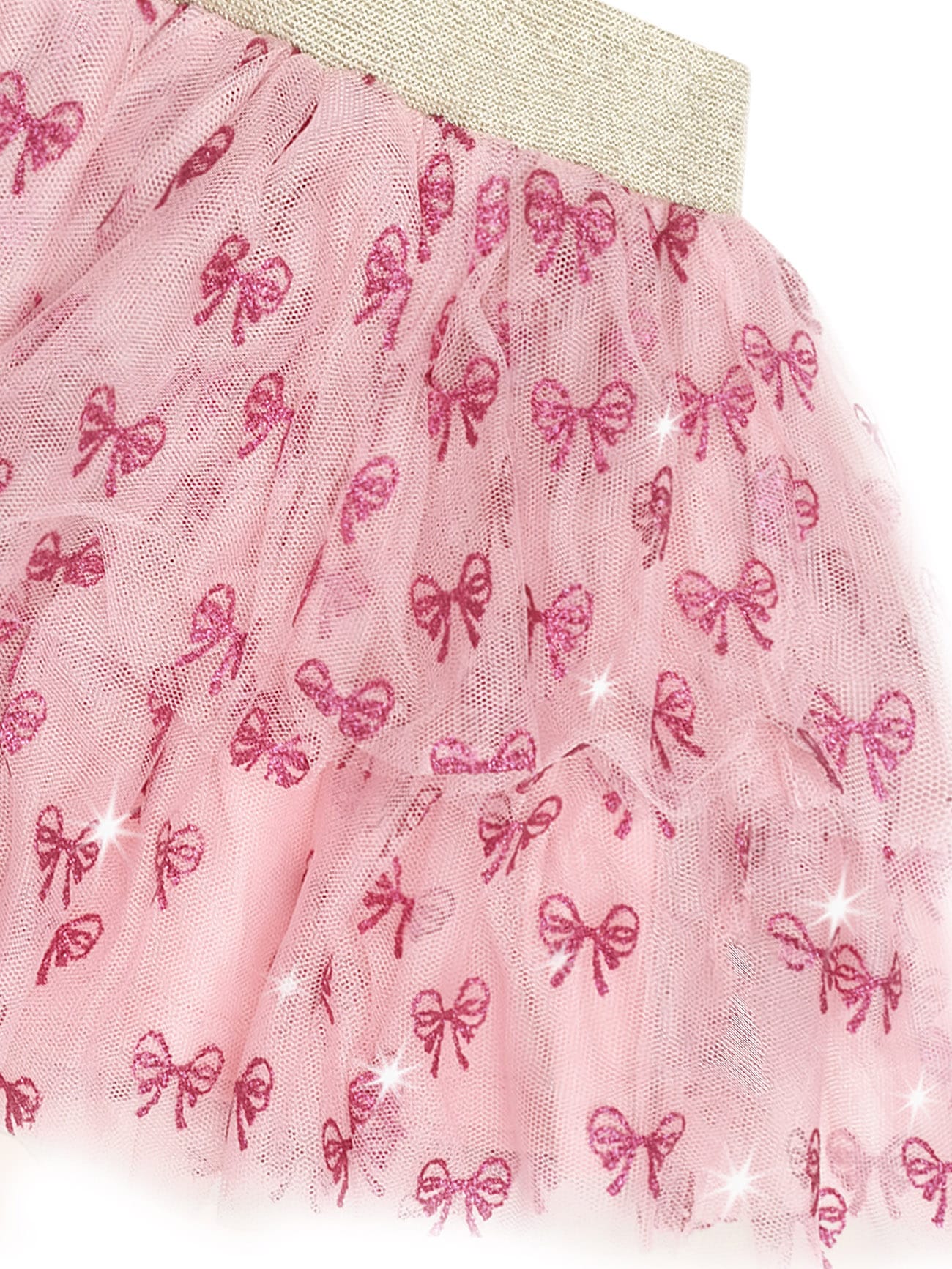 Huxbaby Girls Dress Glitter Bow Tiered Skirt