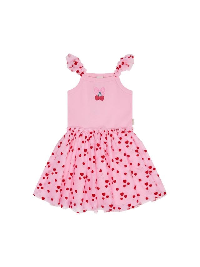 Huxbaby Girls Dress Icing-On-The-Cupcake Flocked Tulle Dress