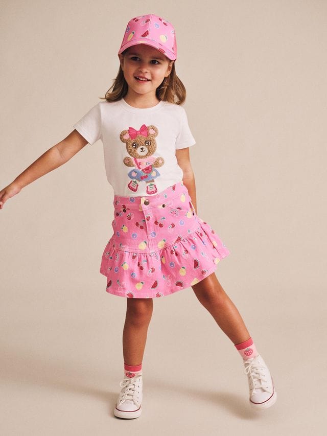 Huxbaby Girls Dress Pink Fruit Emoji Frilly Skirt