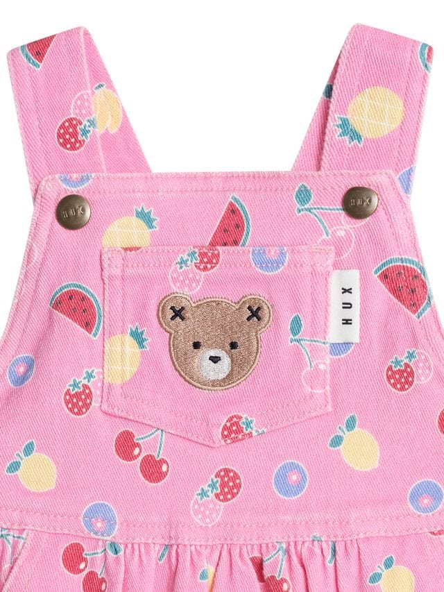 Huxbaby Girls Dress Pink Fruit Emoji Pinafore Dress