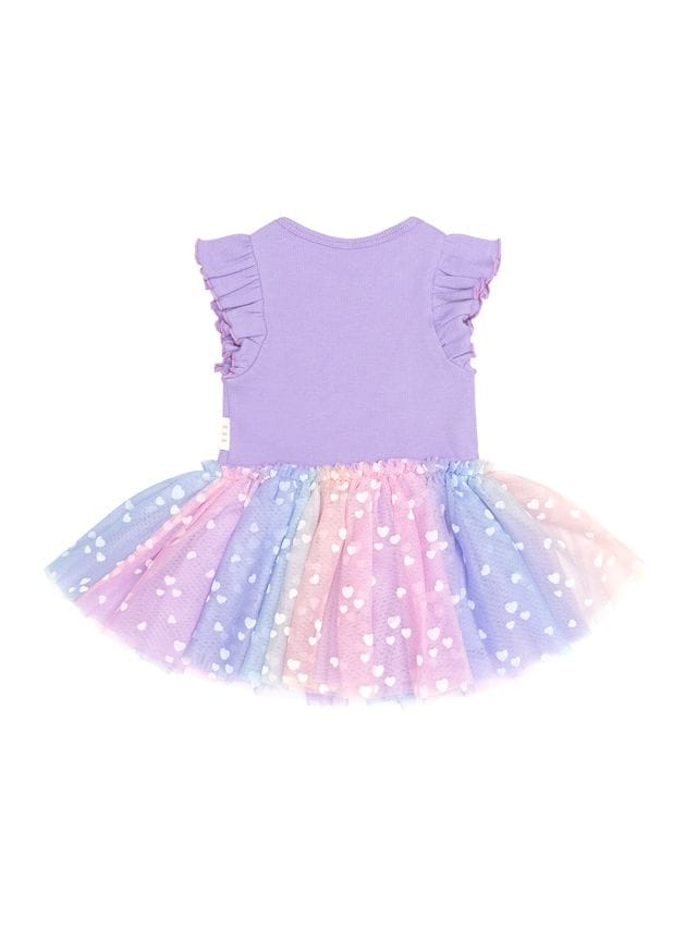 Huxbaby Girls Dress Purple S/S Rib Dress