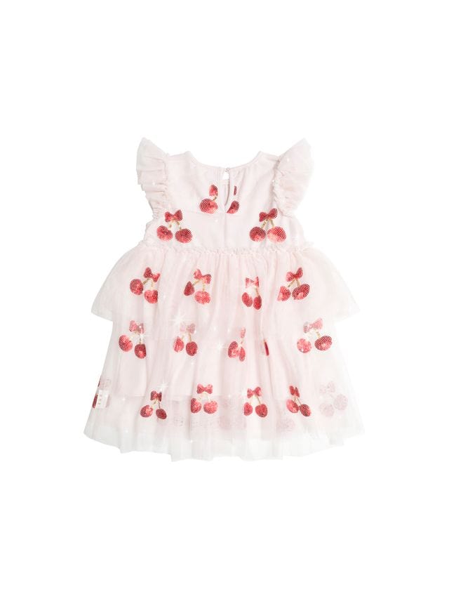 Huxbaby Girls Dress Sequin Cherry Pie Tulle Dress