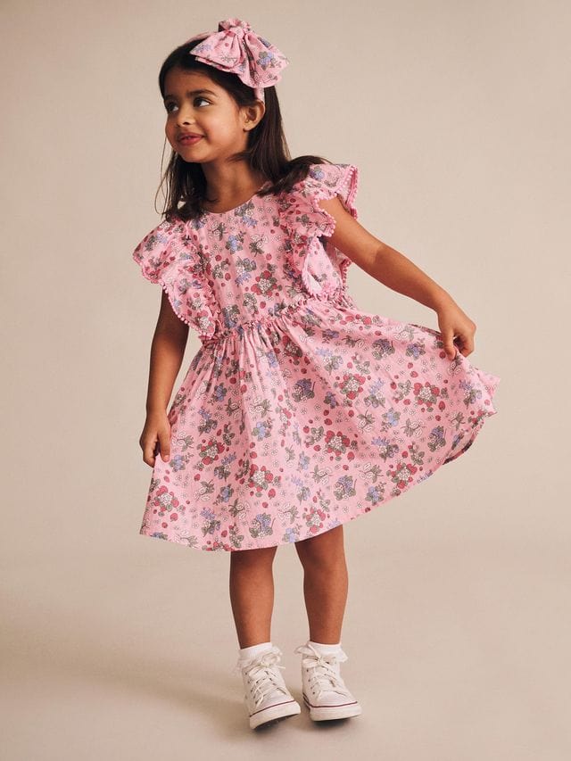 Huxbaby Girls Dress Strawberry Garden Sunday Best Dress