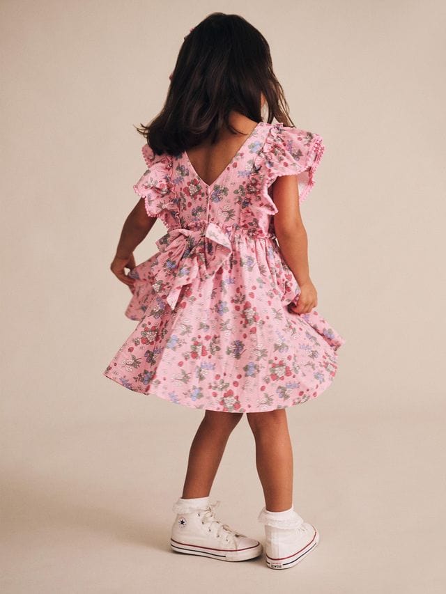 Huxbaby Girls Dress Strawberry Garden Sunday Best Dress