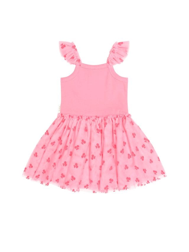 Huxbaby Girls Dress Tropical Fruit Embroidered Sleeveless Tulle Dress
