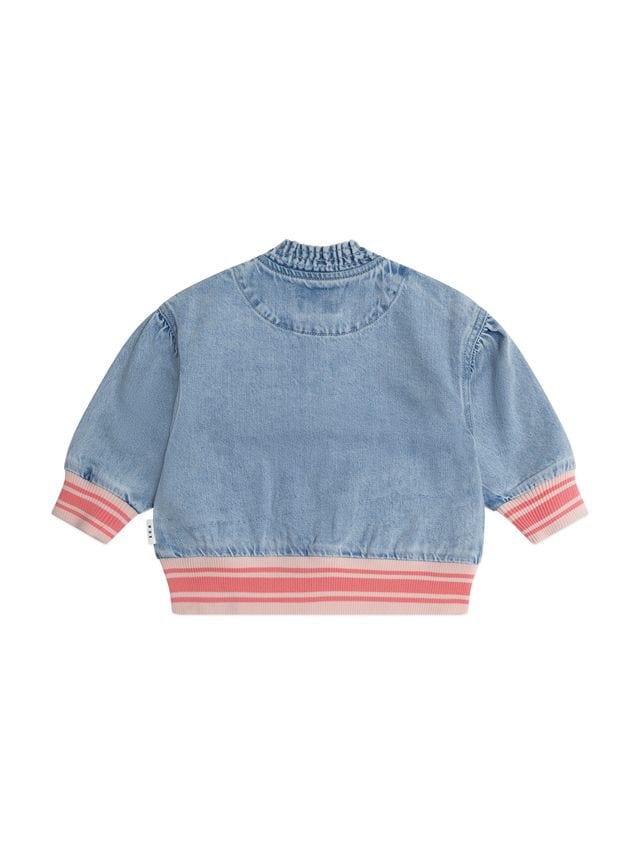 Huxbaby Girls Jacket Dreamy Denim Strawberry Bomber