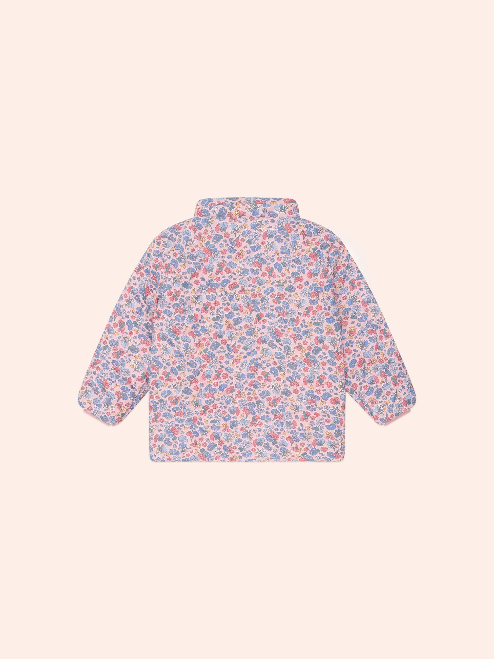 Huxbaby Girls Jacket Heart Floral Quilted Puffer Jacket