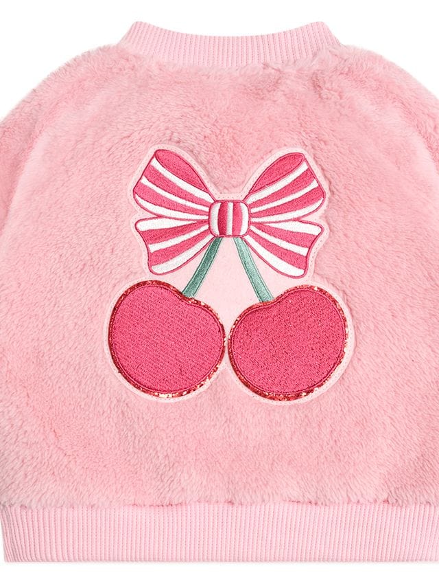 Huxbaby Girls Jumper Cherry Pie Fur Jacket