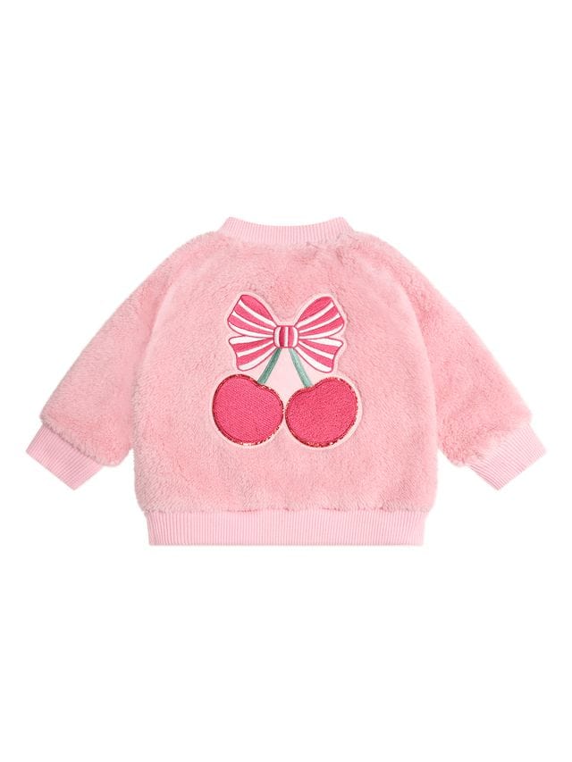 Huxbaby Girls Jumper Cherry Pie Fur Jacket