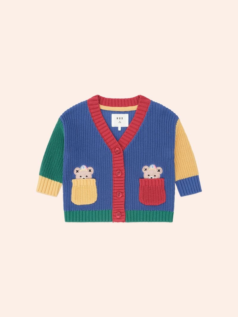 Huxbaby Girls Jumper Colourblock Varsity Hux Cardi