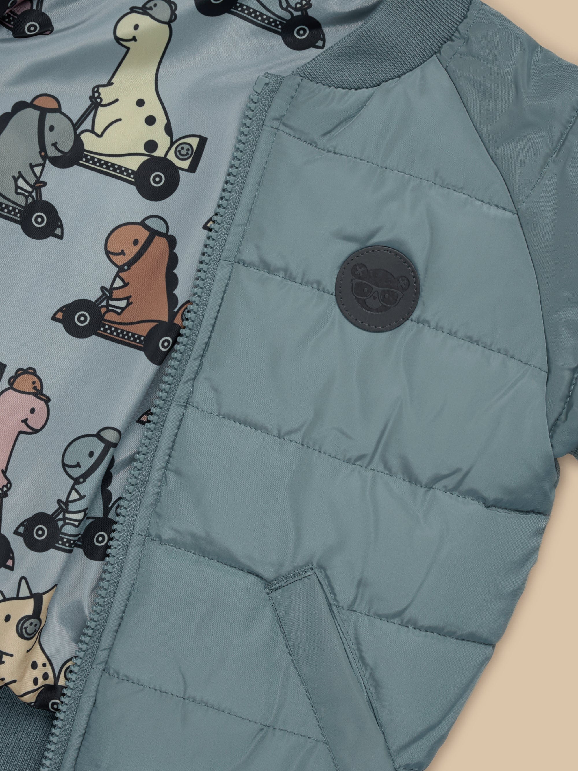 Huxbaby Girls Jumper Dino Racer Reversible Bomber