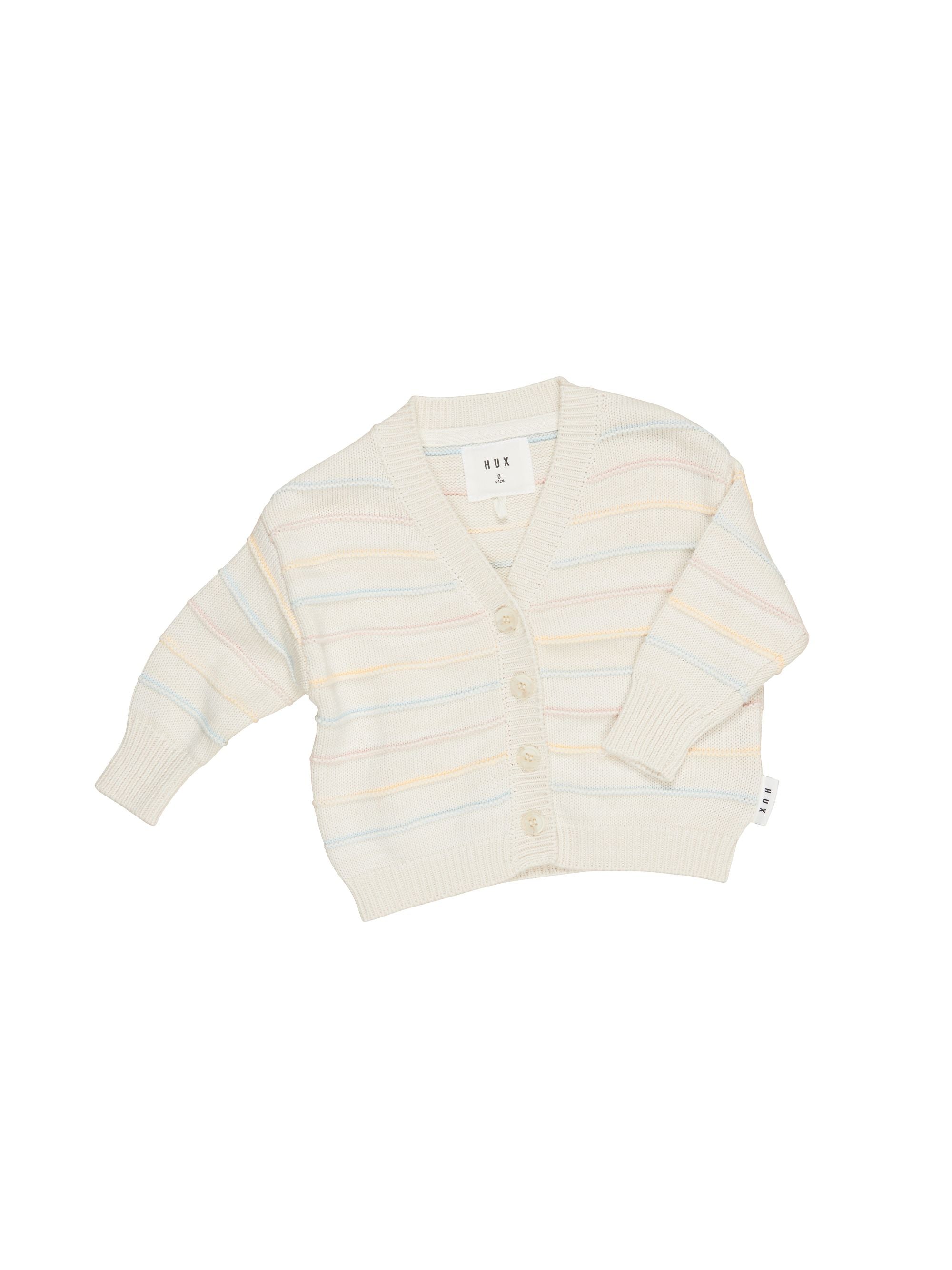 Huxbaby Girls Jumper Pastel Stripe Boxy Cardi