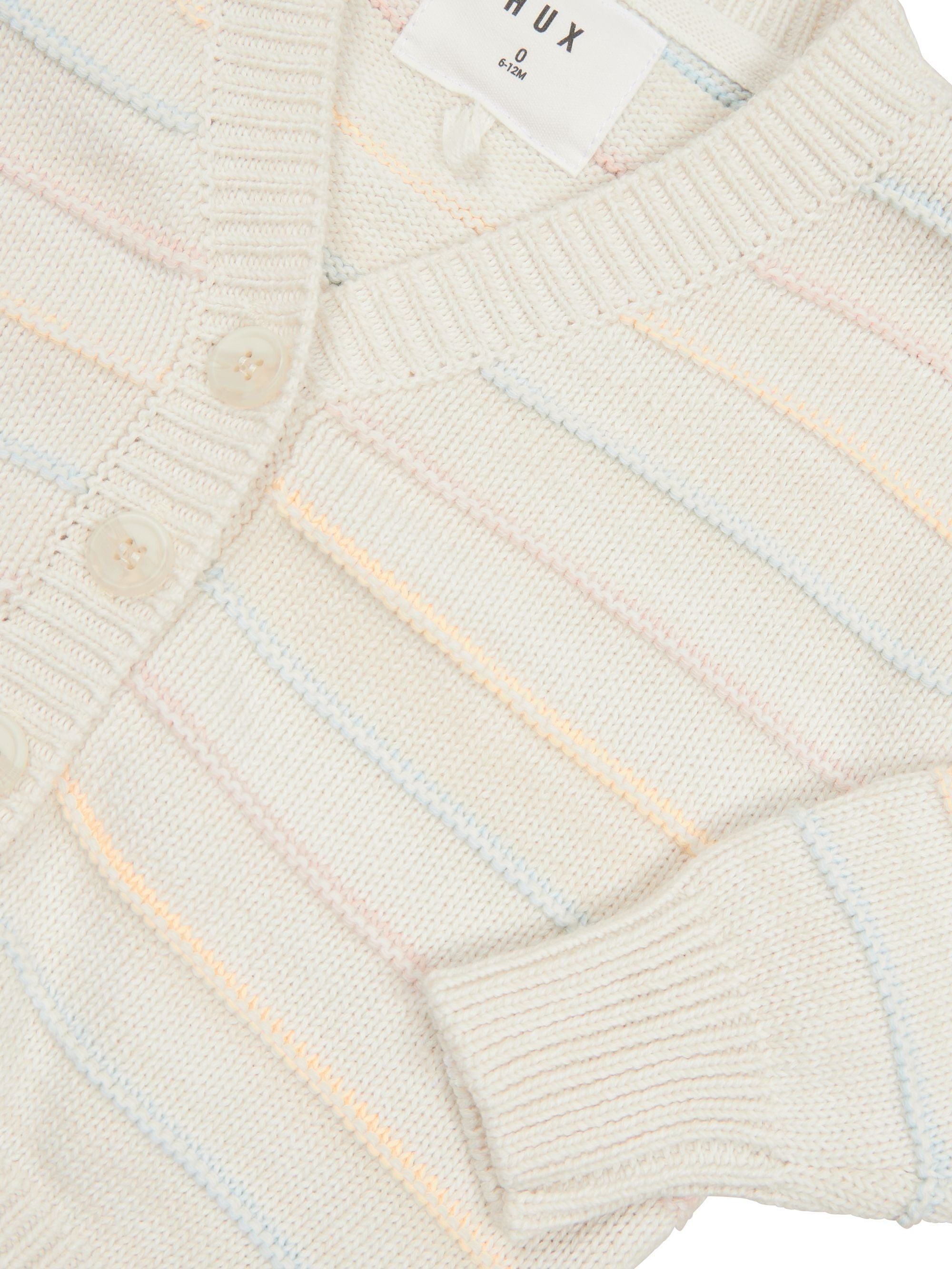 Huxbaby Girls Jumper Pastel Stripe Boxy Cardi