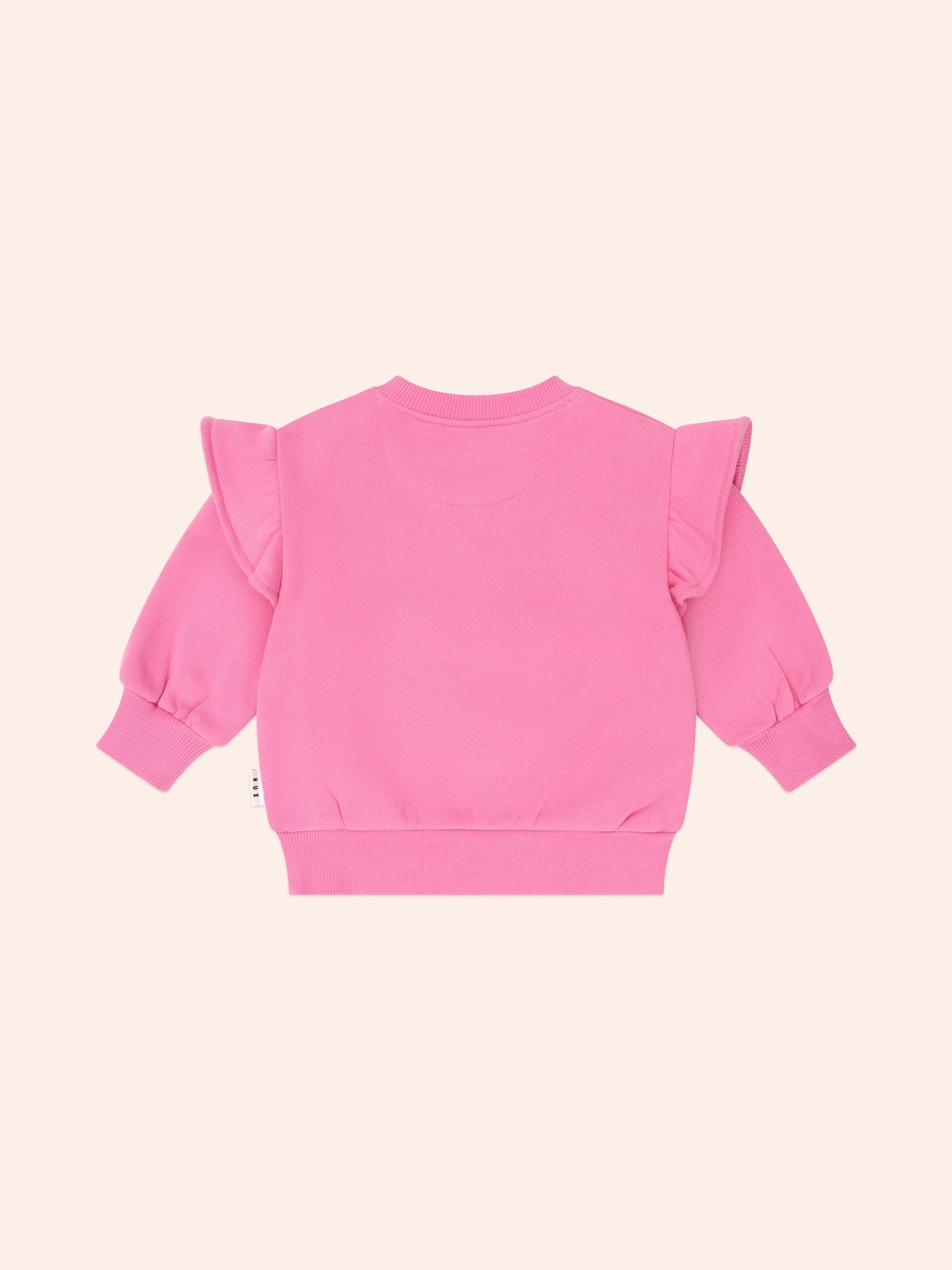 Girls' Very Berry Sweatshirt by Huxbaby, featuring a cozy jumper in vibrant berry color, perfect for casual wear.