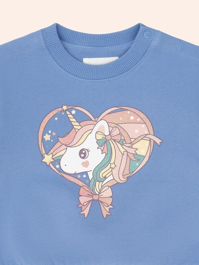 Huxbaby Girls Jumper Whimsical Unicorn Sweatshirt