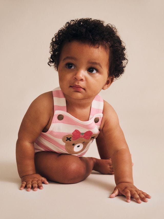 Huxbaby Girls Onesie Strawberry Stripe Playsuit