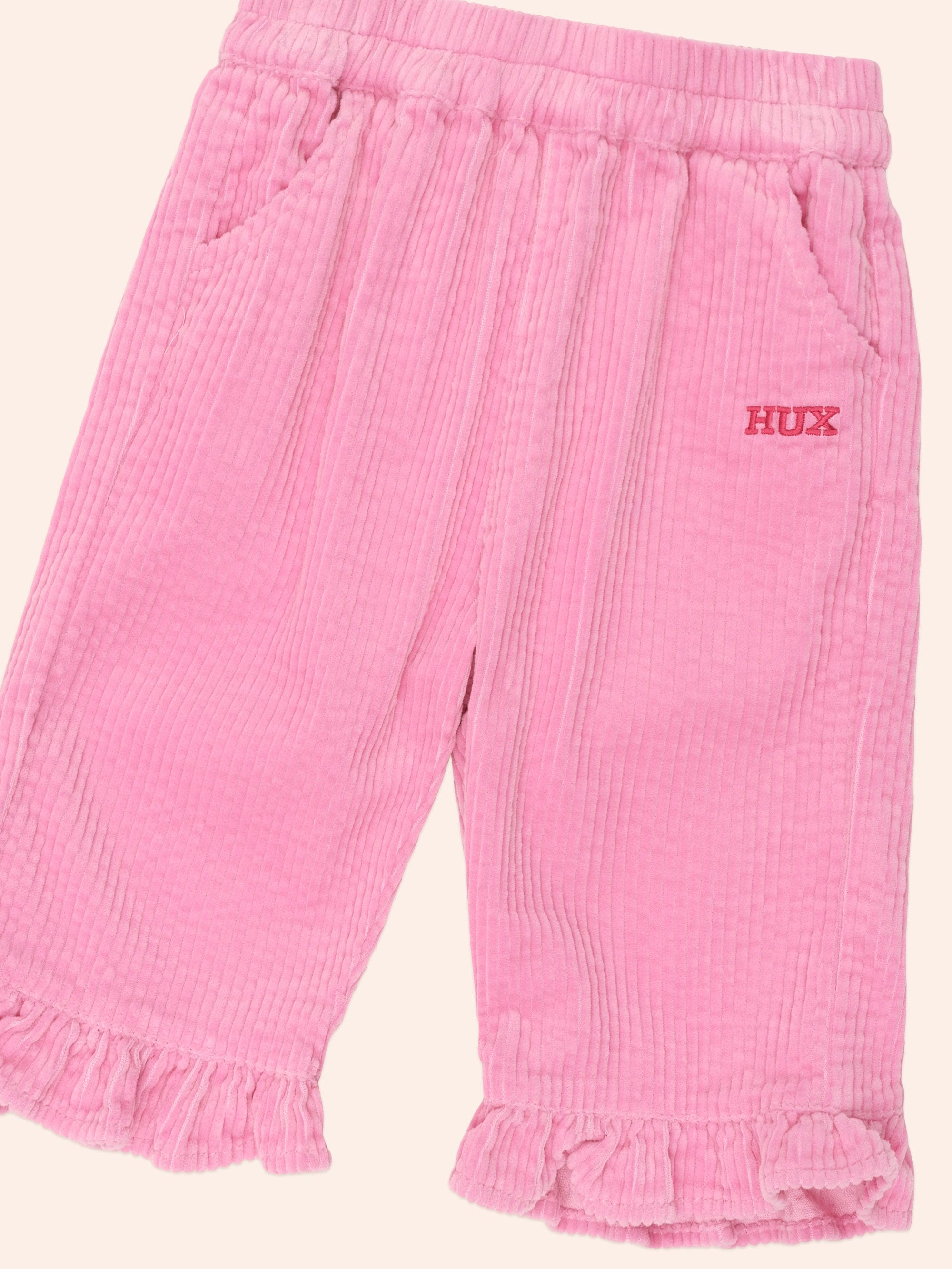 Huxbaby Girls Pants Cord Frill Hem Pant