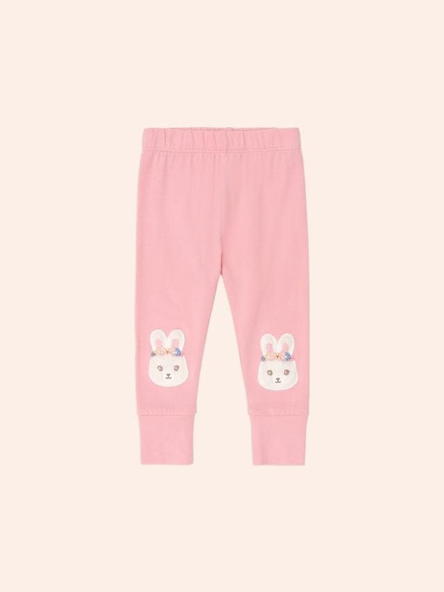 Huxbaby Girls Pants Flower Field Bunny Legging