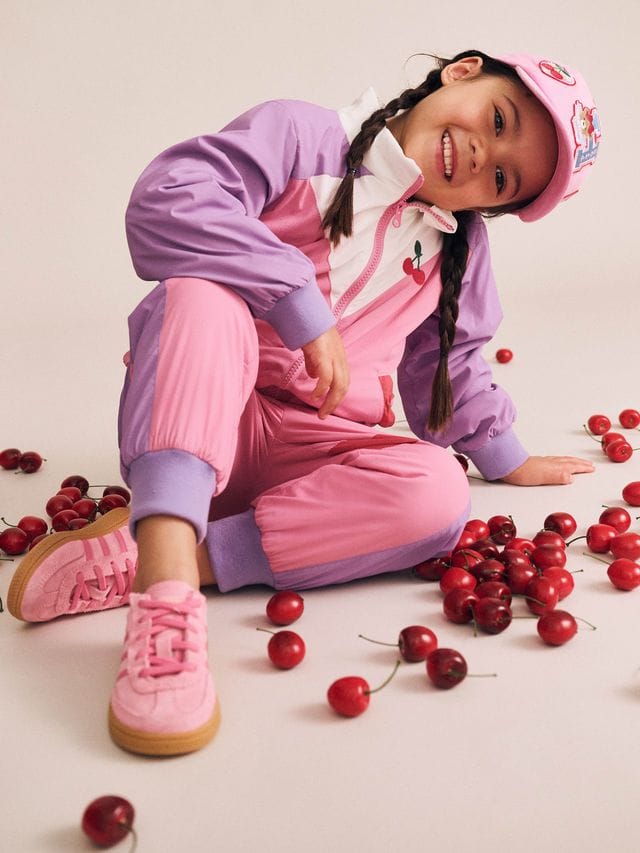 Huxbaby Girls Pants Retro Cherry Spliced Track Pant