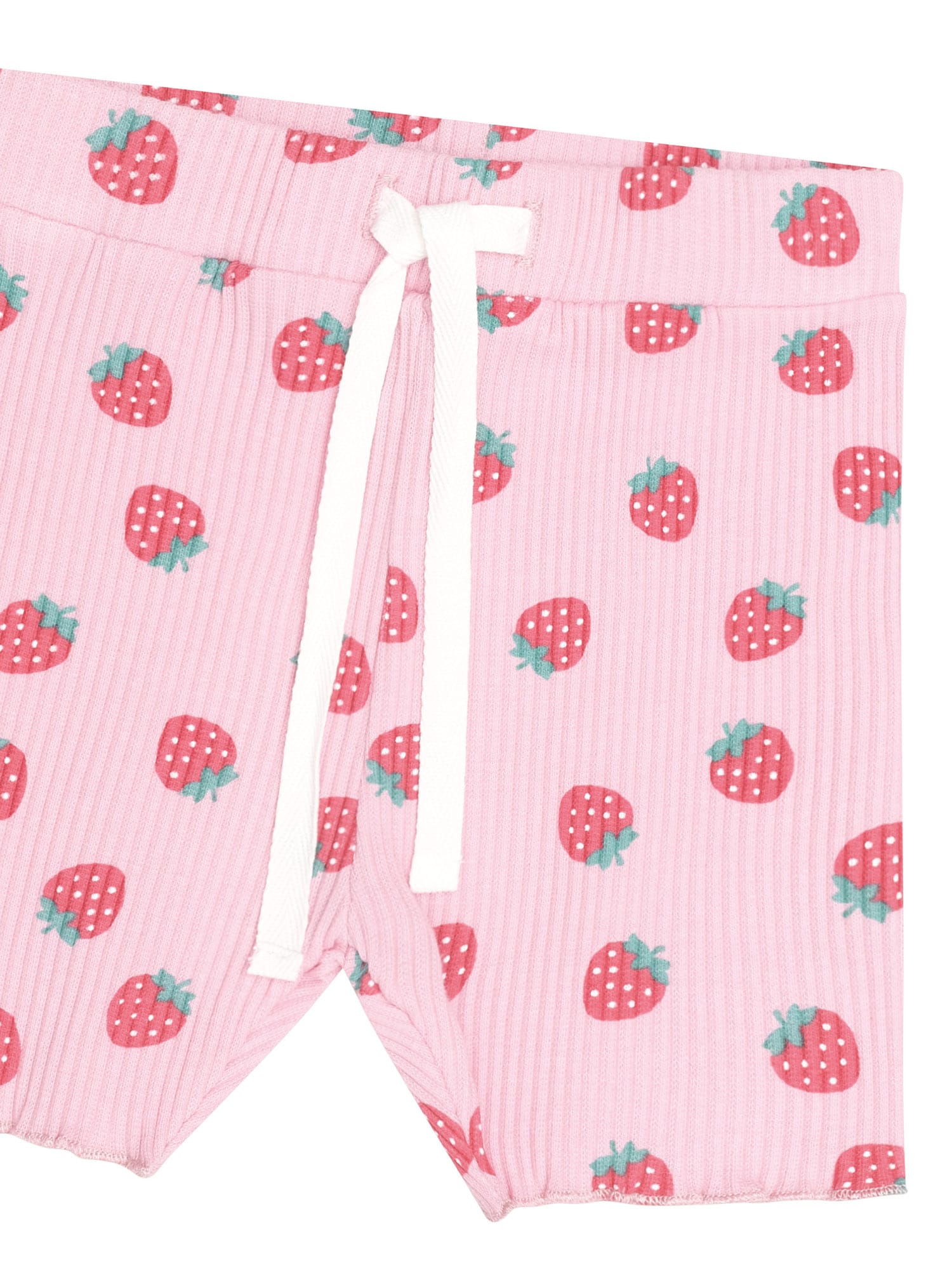 Huxbaby Girls Pants Strawberry Print Rib Bike Short