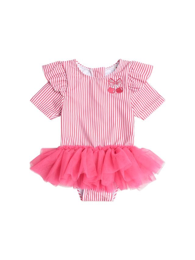 Huxbaby Girls Swimwear 6-12M Ballerina Swimsuit Cherry Pie Stripe