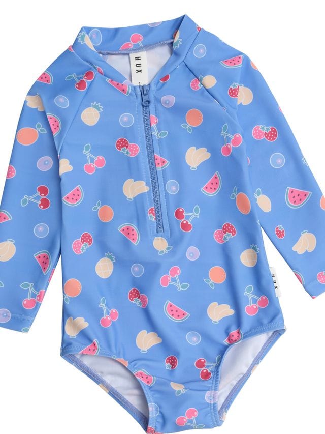 Huxbaby Girls Swimwear Fruit Emoji Zip Swimsuit