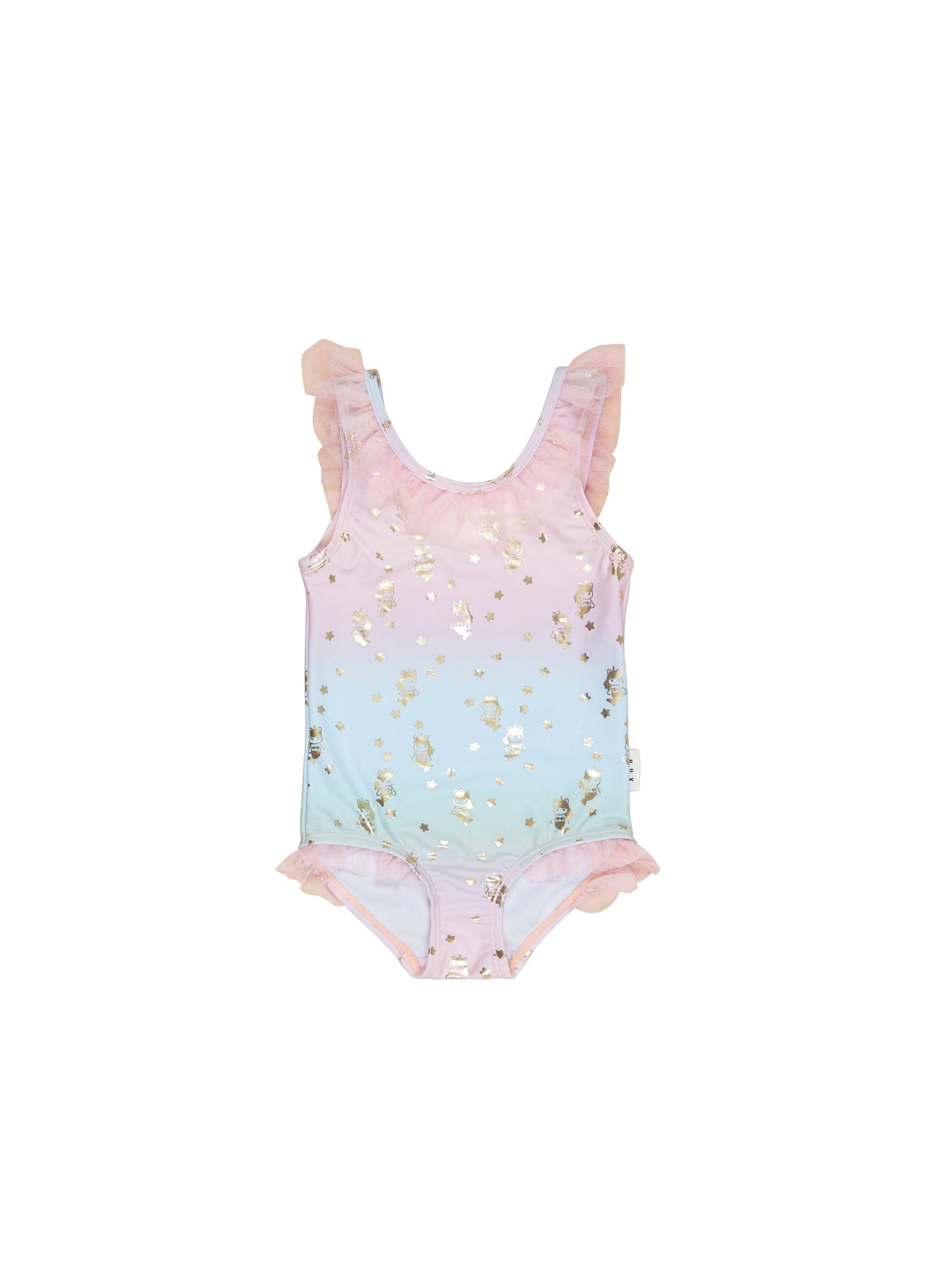 Huxbaby Girls Swimwear Mermaid Flounce Swimsuit