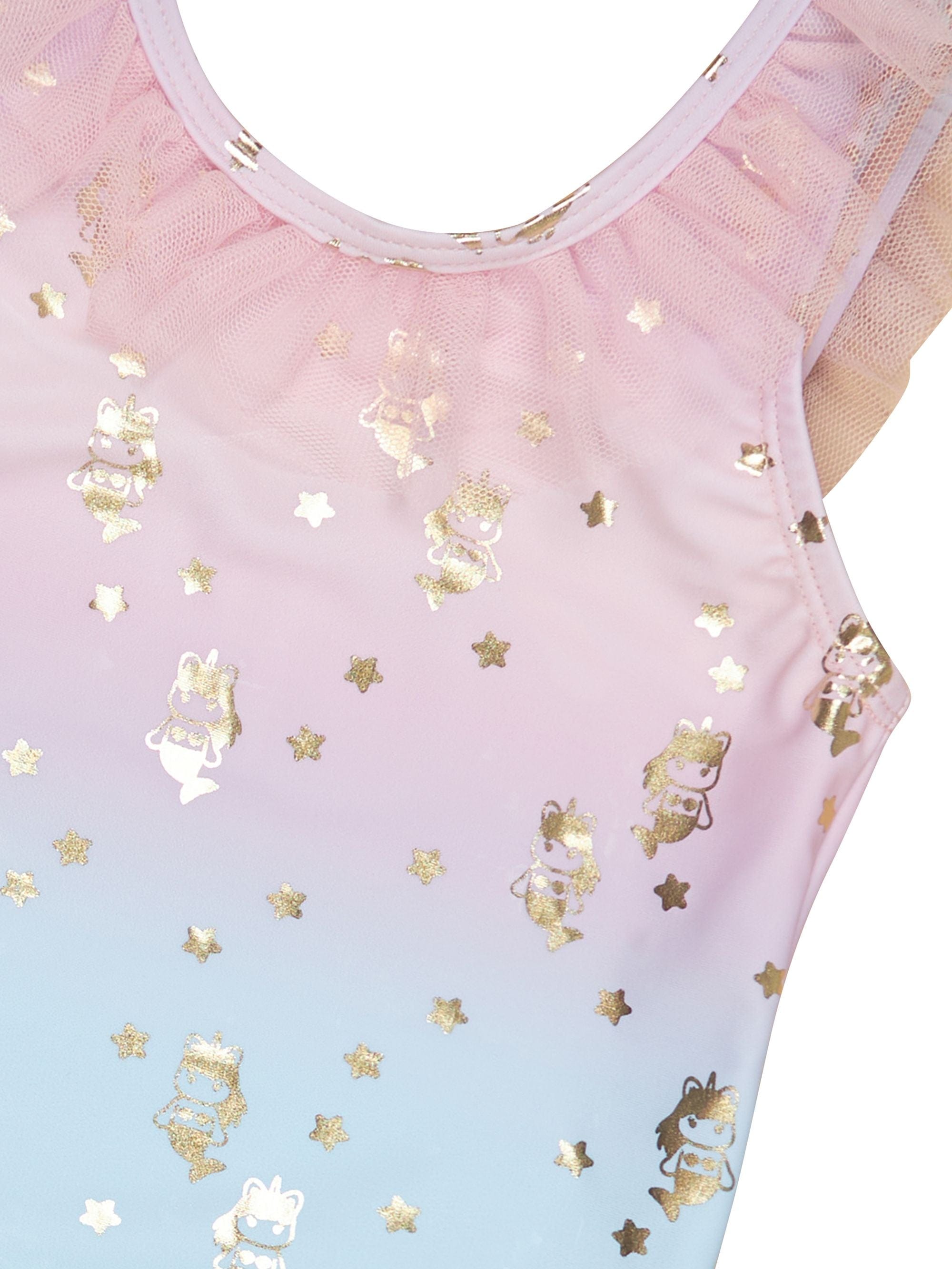 Huxbaby Girls Swimwear Mermaid Flounce Swimsuit