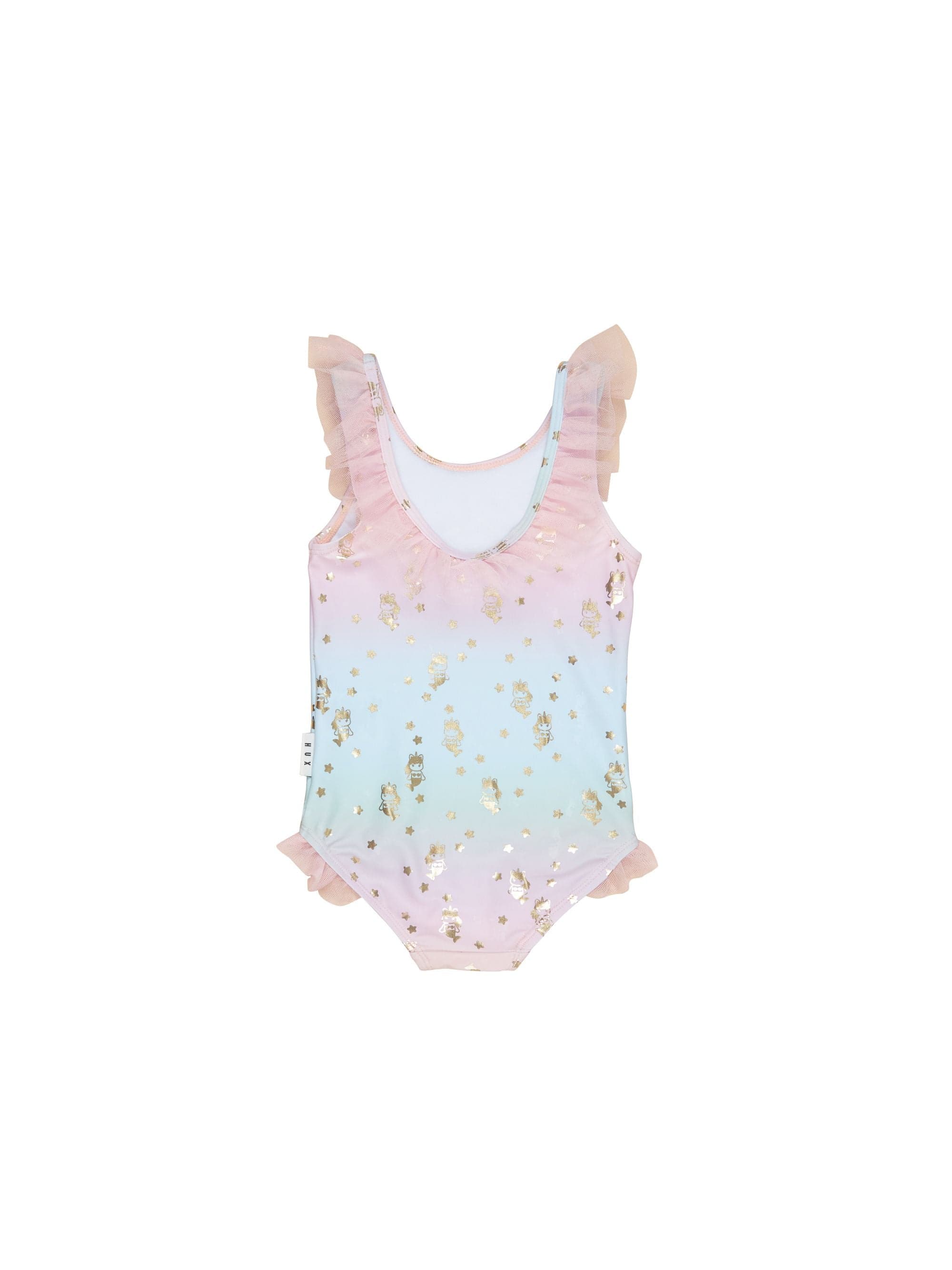 Huxbaby Girls Swimwear Mermaid Flounce Swimsuit