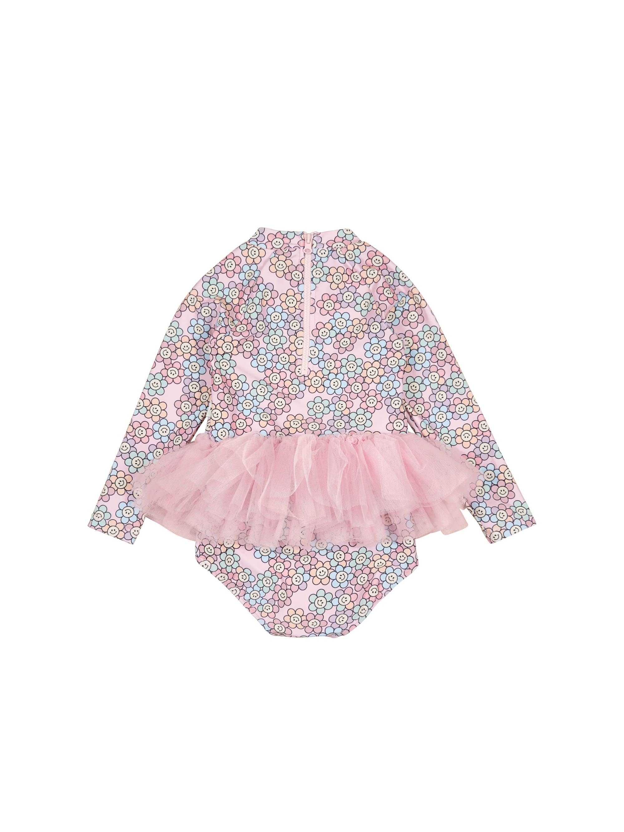 Huxbaby Girls Swimwear Rainbow Daisy Ballet Swimsuit