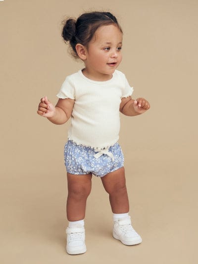 Huxbaby Girls Tee Almond Milk Rib Tee