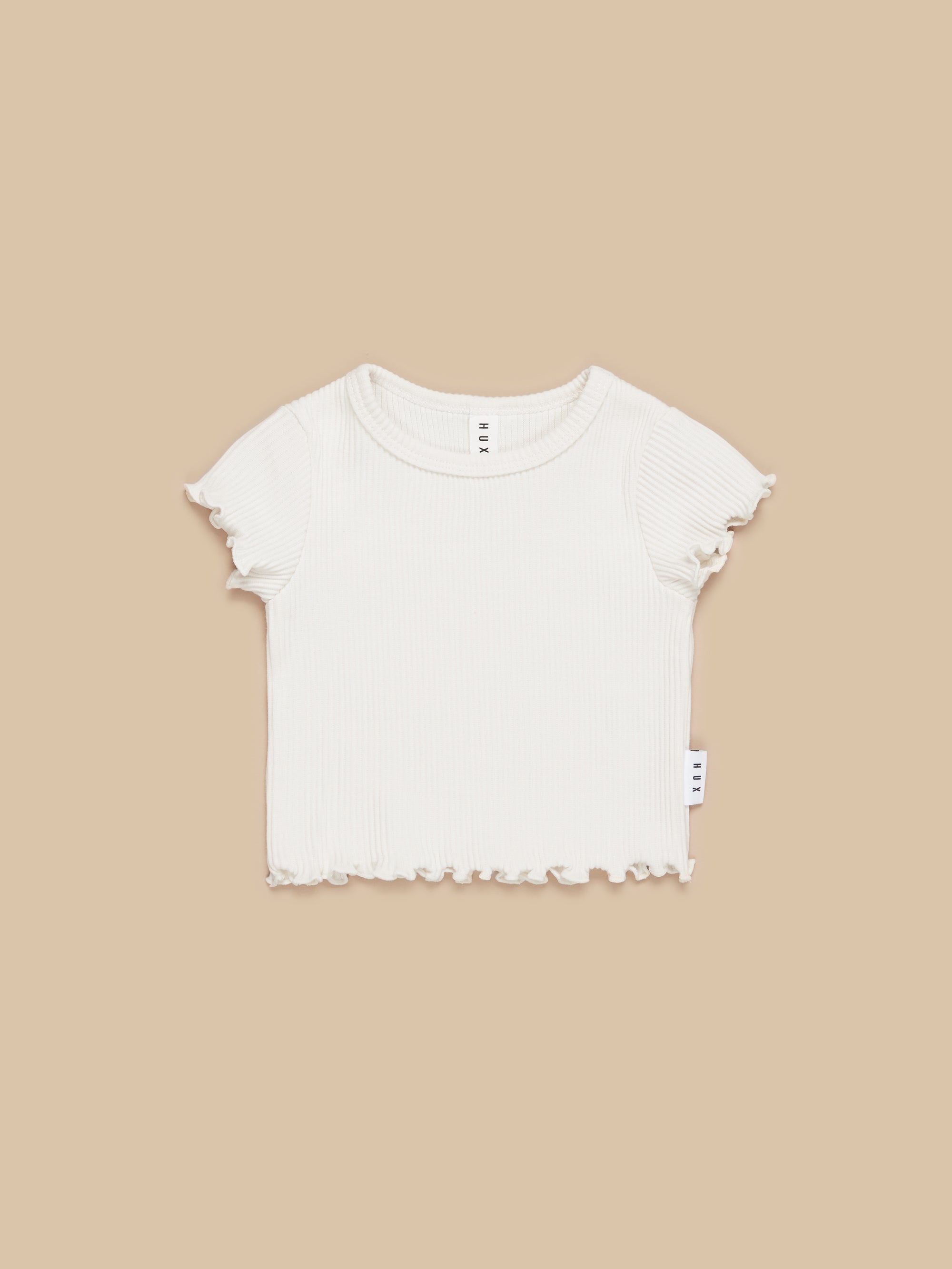 Huxbaby Girls Tee Almond Milk Rib Tee