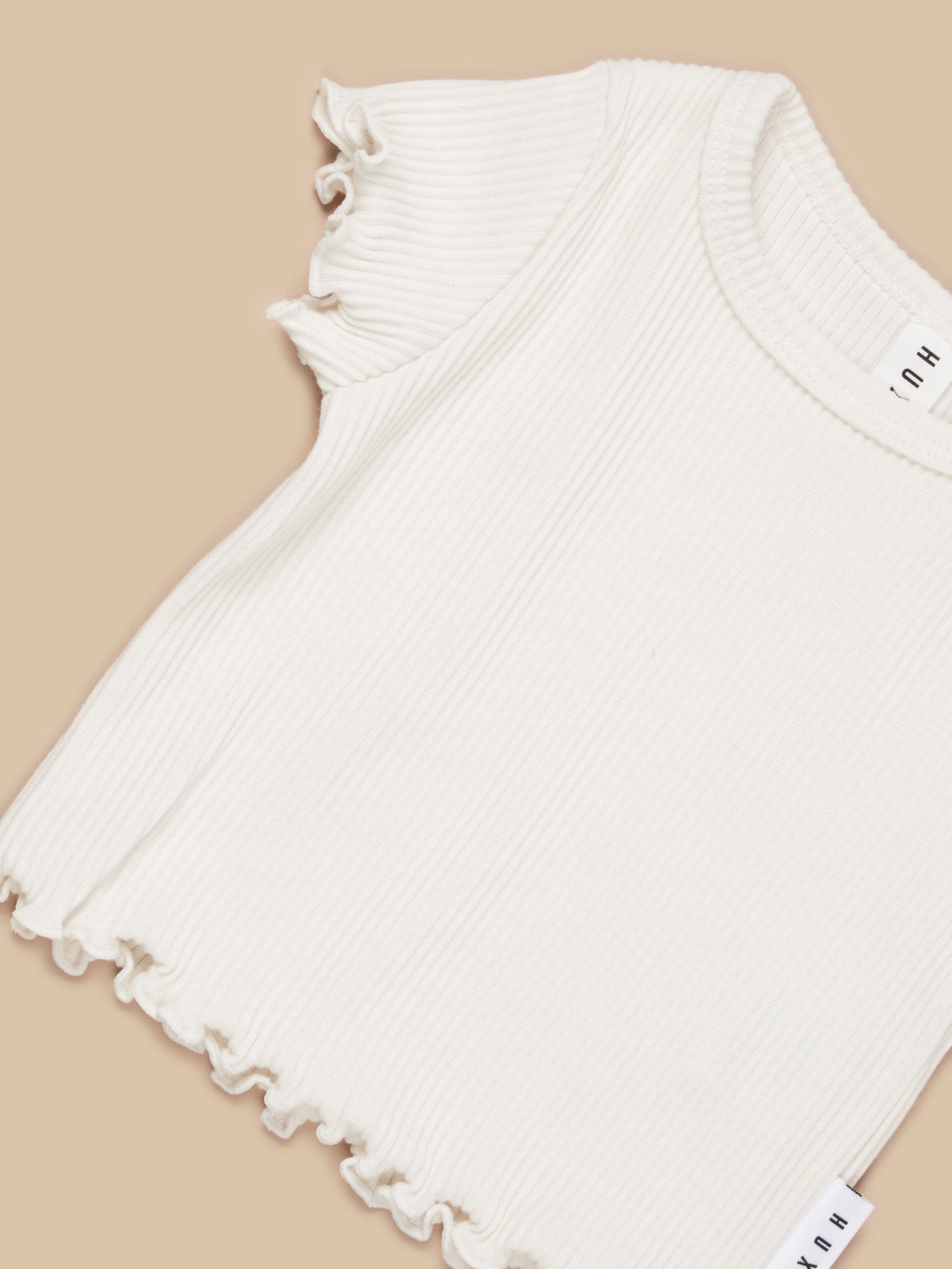 Huxbaby Girls Tee Almond Milk Rib Tee