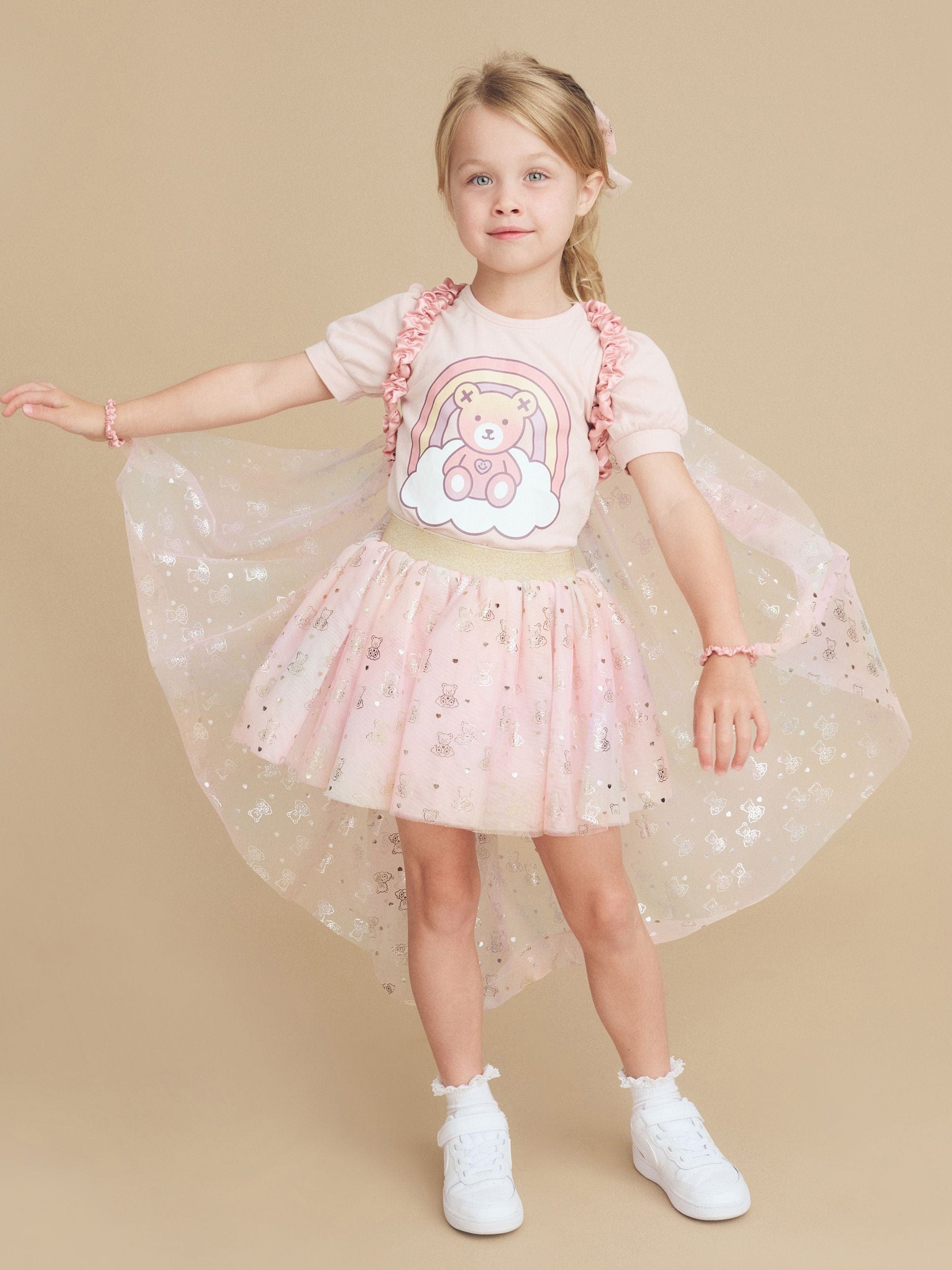 Huxbaby Girls Tee Cloud Bear Puff T-Shirt