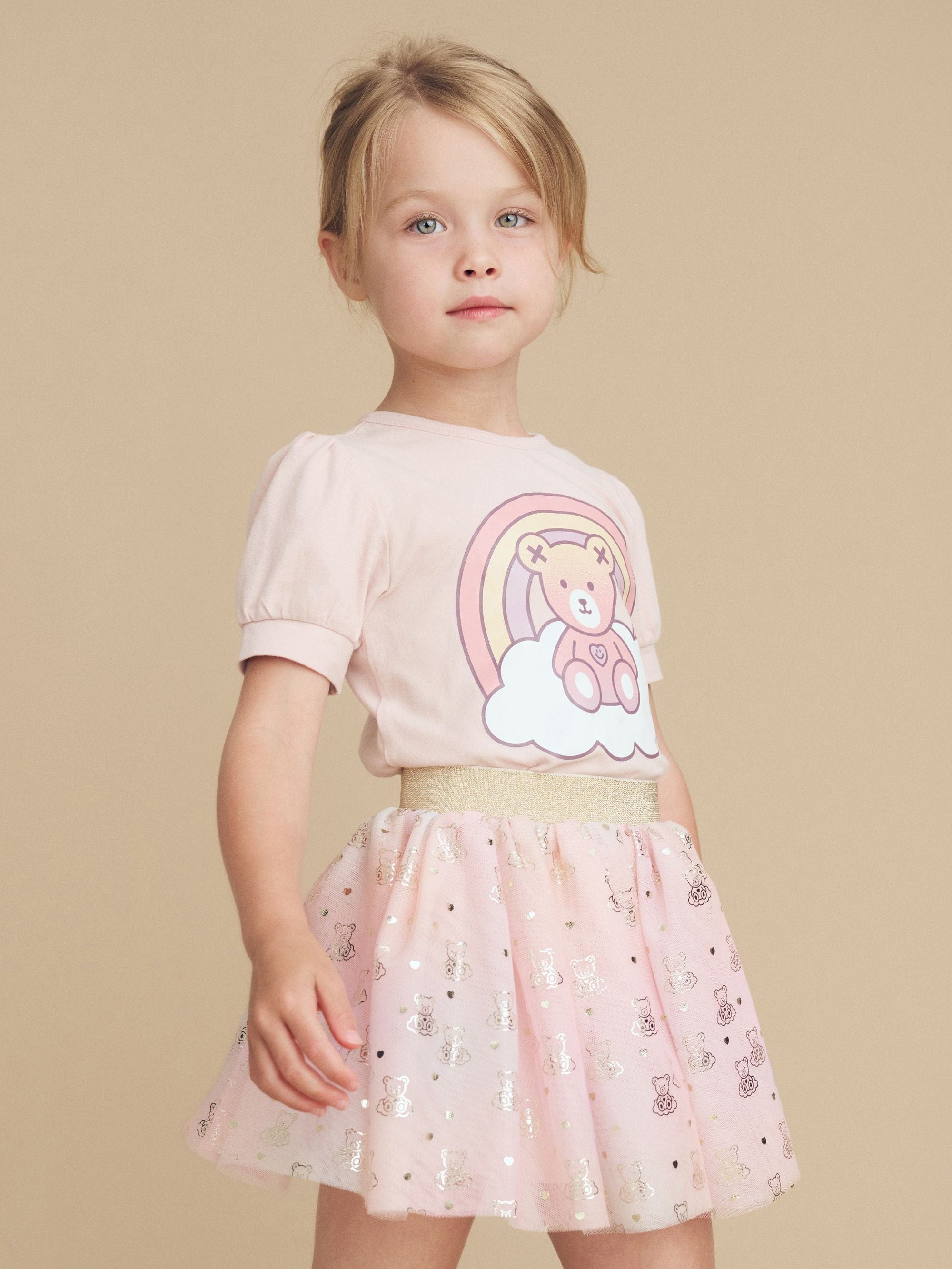 Huxbaby Girls Tee Cloud Bear Puff T-Shirt