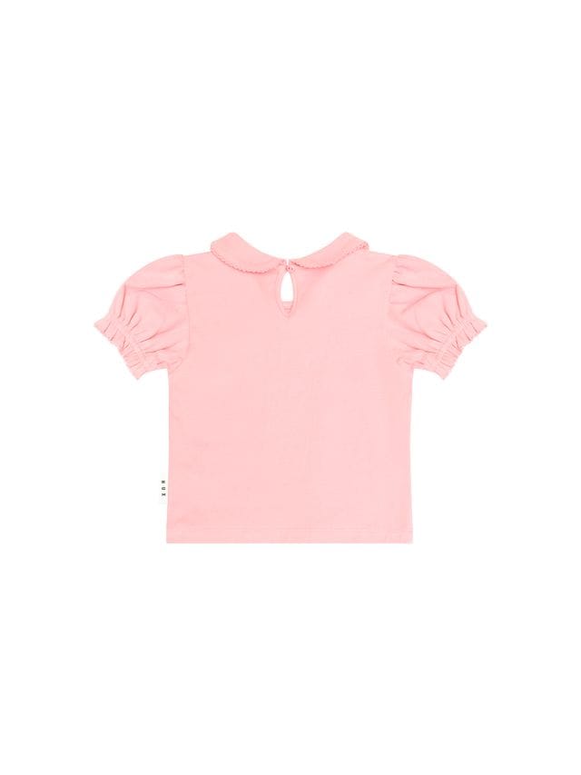Huxbaby Girls Tee Floral Collar Puff Sleeve Tee