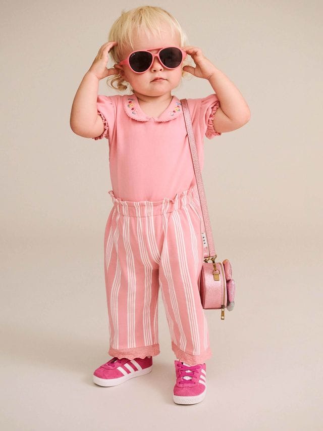 Huxbaby Girls Tee Floral Collar Puff Sleeve Tee