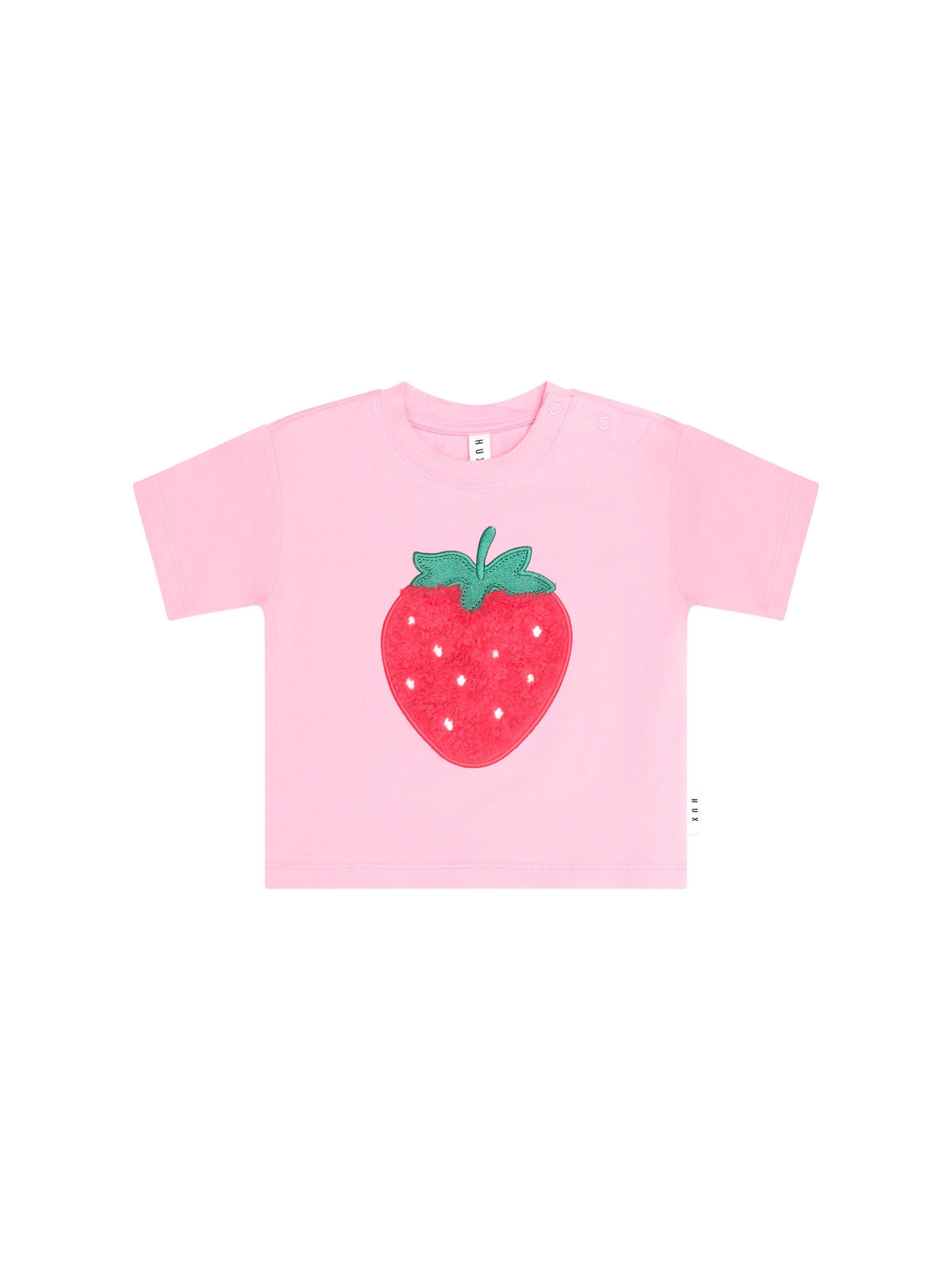 Huxbaby Girls Tee Furry Strawberry Slouchy Tee