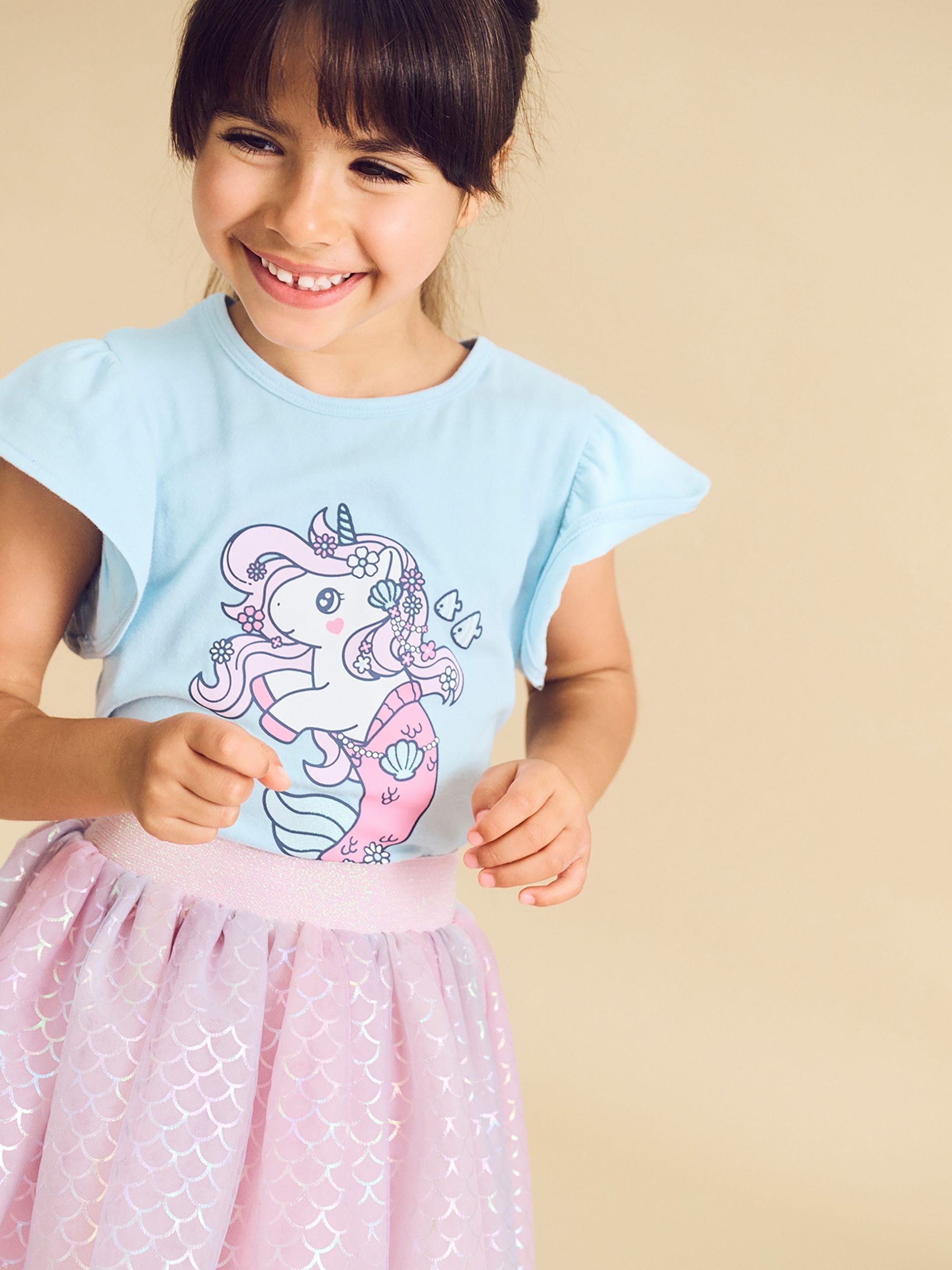 Huxbaby Girls Tee Mercorn Glitter Frill T-Shirt