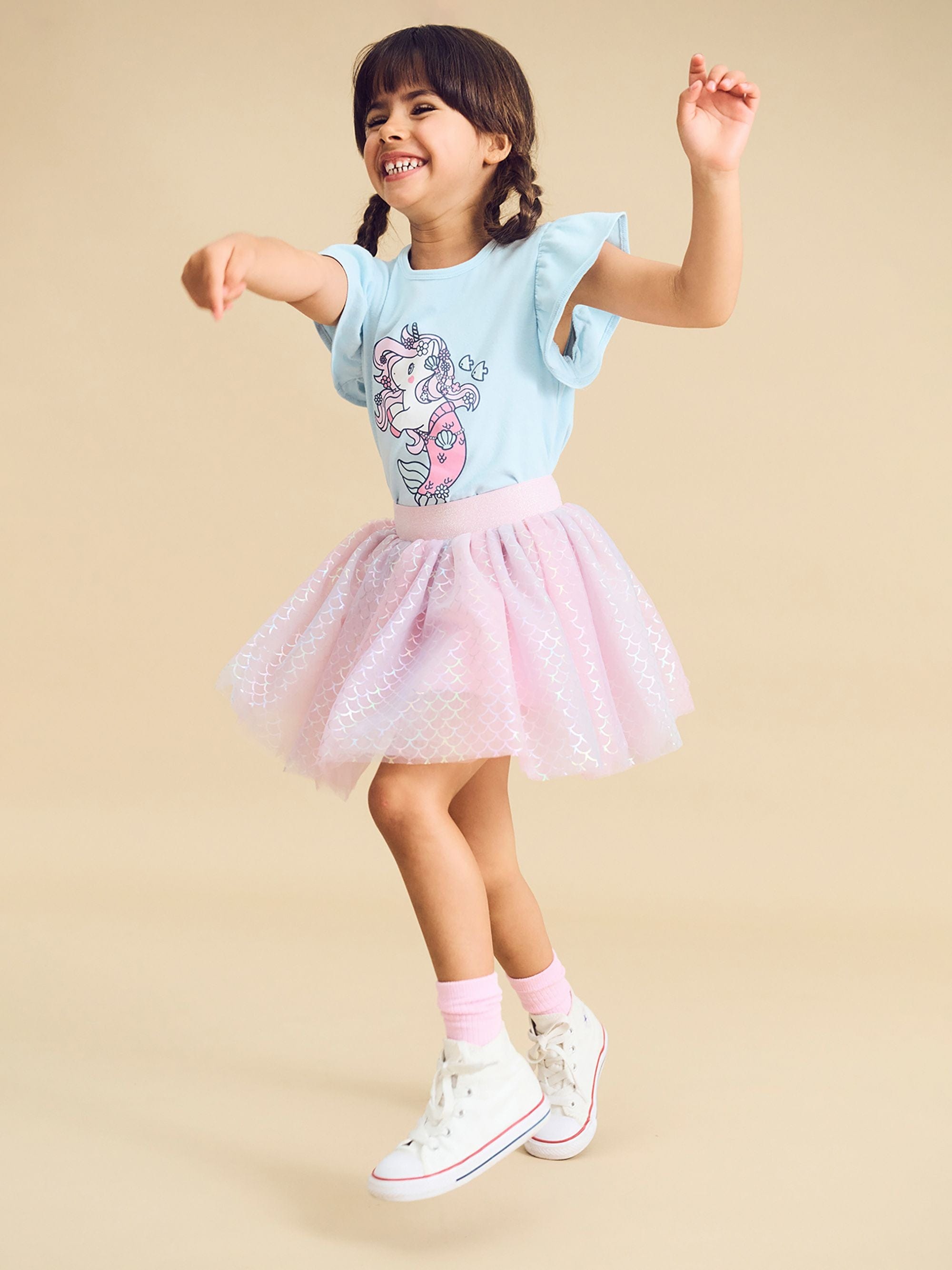 Huxbaby Girls Tee Mercorn Glitter Frill T-Shirt