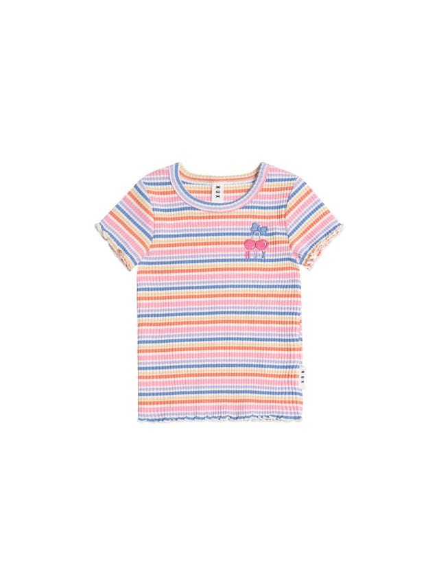 Huxbaby Girls Top 6-12M Rainbow Rib Tee